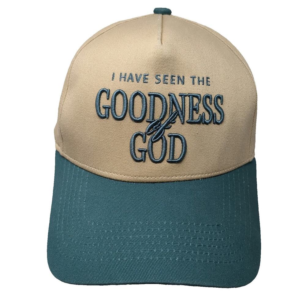 Jenessa Wait 5 Panel Beige Green One Size Goodness of God Religious Faith Hat
